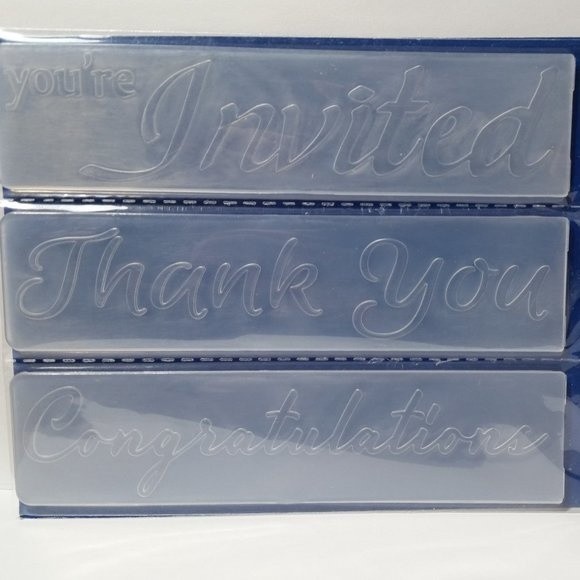 Embossing Folder you're Invited Thank You Scrapbook Paper Crafts Cards - Picture 2 of 4